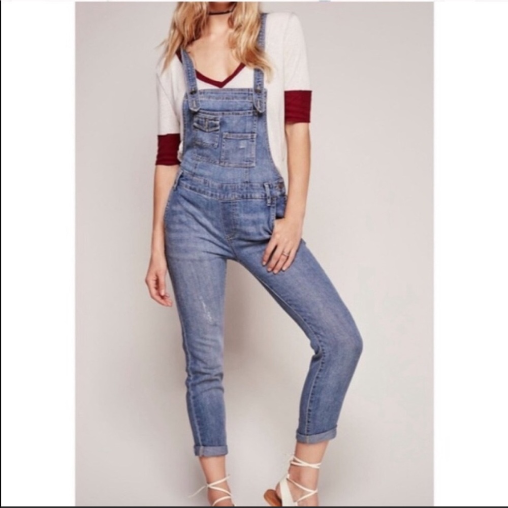 Free People Denim Overalls Sz 28